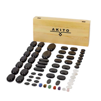 Masážní bazaltové kameny Akito, sada 64 ks.