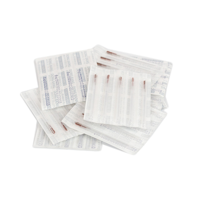 Akupunkturní jehly DONG BANG s ocelovým držátkem a zaváděcí trubičkou 100 ks.