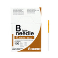 Akupunkturní jehly SEIRIN B-TYPE s plastovým držákem bez vodicí trubičky, 100 ks.