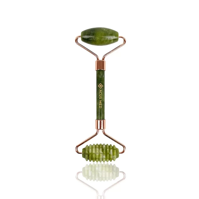 Gua Sha Jade Roller | Masážní váleček na obličej Acus Med - žebrovaný