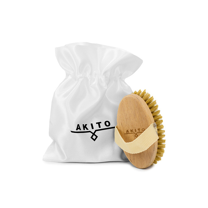 Kartáč na tělo s měkkými štětinami Akito pro masáž, suché kartáčování