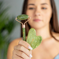 Masážní sada Jade Gua Sha - deska + váleček Acus Med - zelený