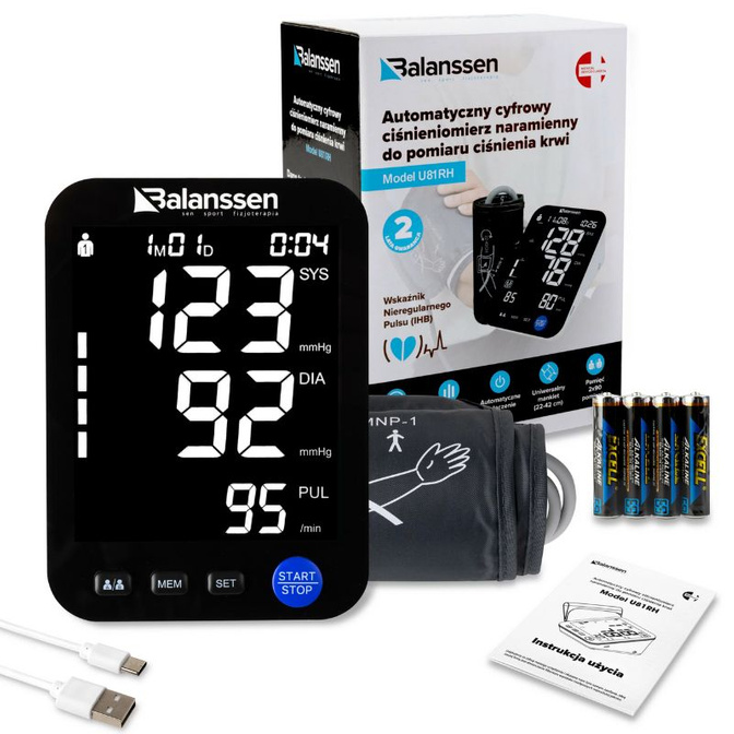 Balanssen automatický digitální monitor krevního tlaku v horní části paže