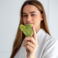 Kámen Gua Sha | Nefritová masážní deska Acus Med - srdce - zelená