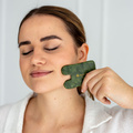 Kámen Gua Sha | Nefritová masážní deska Acus Med - obdélník - zelená