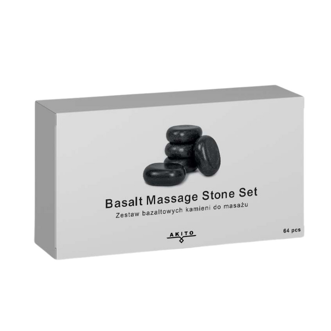 Masážní bazaltové kameny Akito, sada 64 ks. 