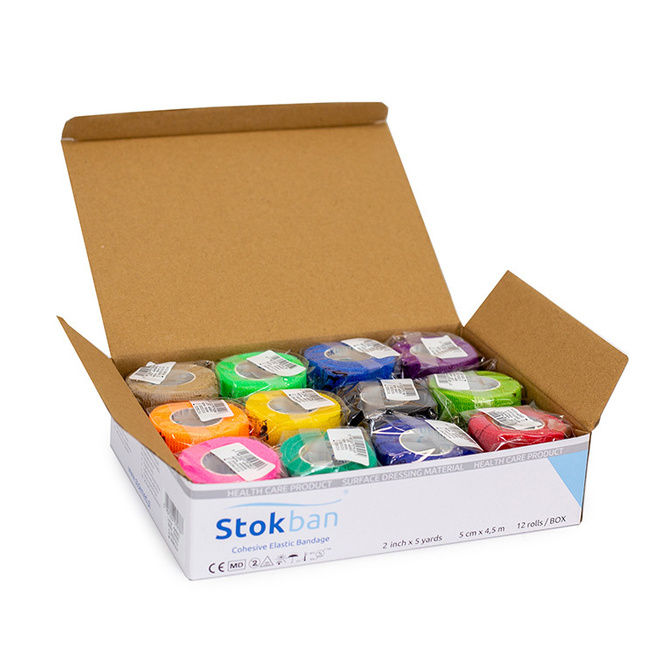 Samolepicí kohezivní obvaz Stokban 5 cm x 4,5 m, sada 12 ks.