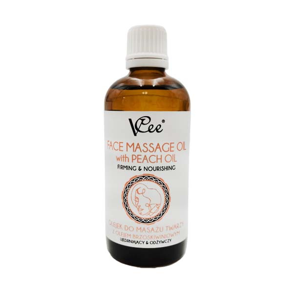Přírodní veganský masážní olej na obličej - broskev VCee 100 ml