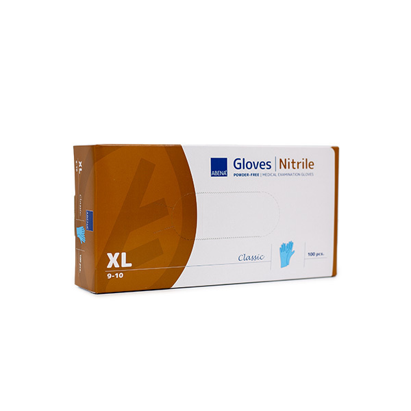Abena Classic nepudrové nitrilové rukavice modré (100 ks)