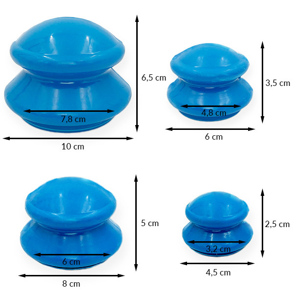 Masážní gumové baňky Acus Med, sada 4 ks.