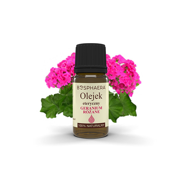 Éterický olej Bosphaera, 10 ml, růžový gerániový olej.