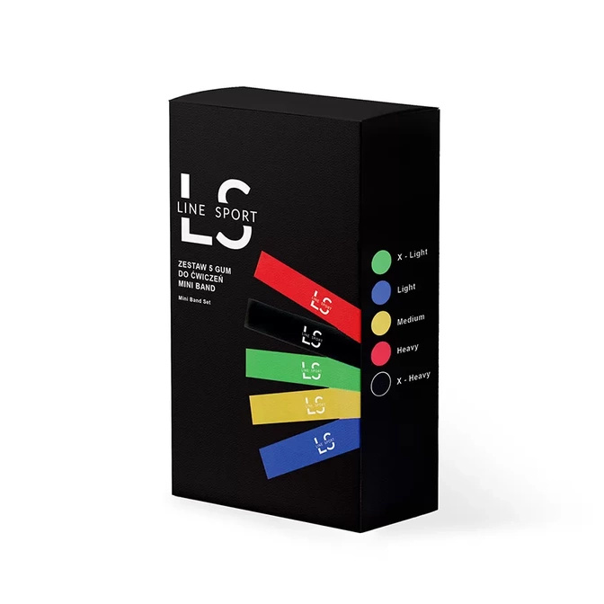 Sada odporových gum Mini Power Band Line Sport 5 ks.