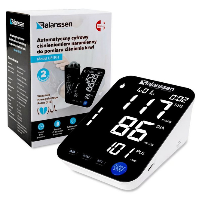 Balanssen automatický digitální monitor krevního tlaku v horní části paže