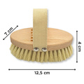 Masážní kartáč, suché kartáčování těla - bukové dřevo + vlákno Akito agáve