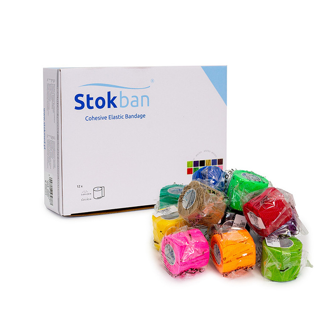 Samolepicí kohezivní obvaz Stokban 5 cm x 4,5 m, sada 12 ks.