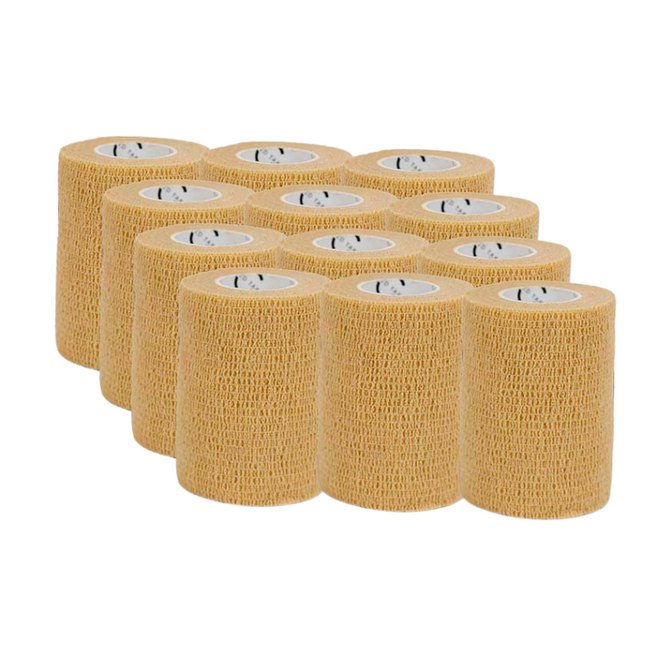 Sada: 12 × Kohezní obinadlo Gold Tape (7,5 cm x 4,5 m)