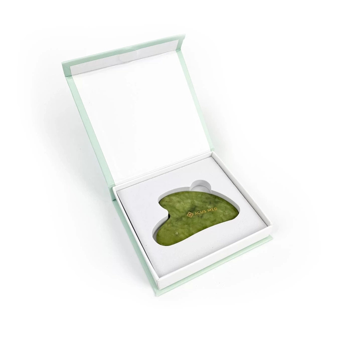 Kámen Gua Sha | Nefritová masážní deska Acus Med - srdce - zelená