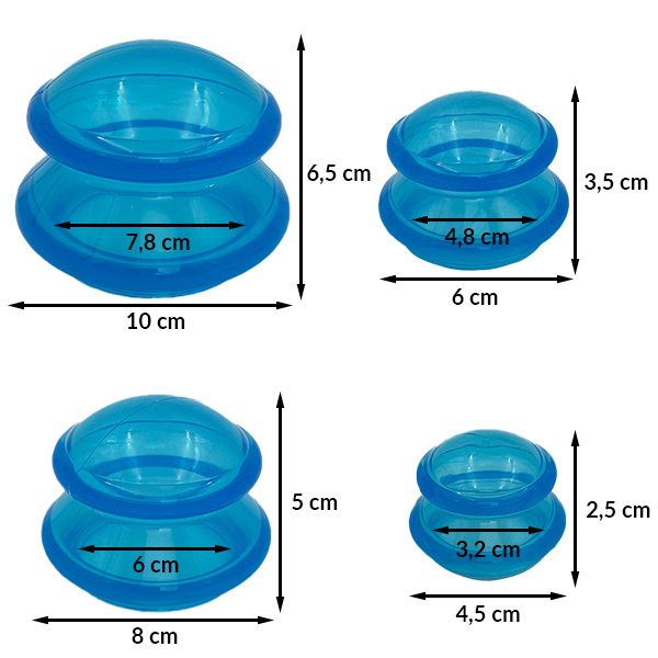 Silikonové masážní baňky Acus Med sada 4 ks.