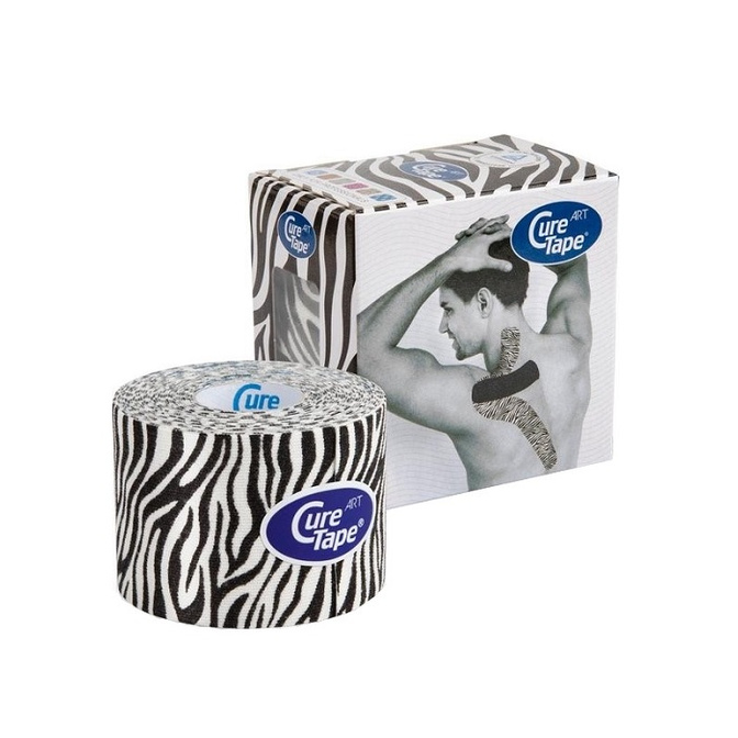 Tejpovací páska Cure Tape Art 5 cm x 5 m, bílo-černá