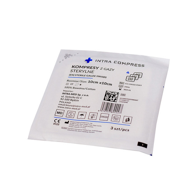 Intra Compress sterilní plynové kompresy 10x10 cm - sada 10 ks.