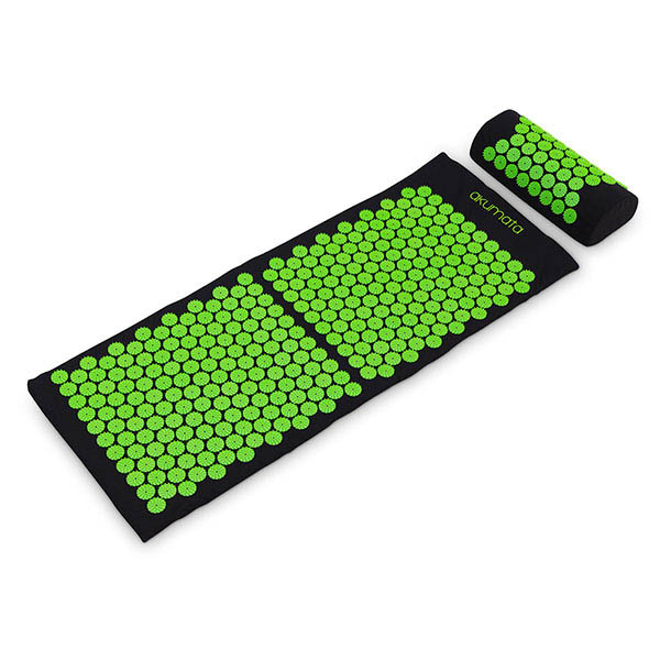 Akupresurní podložka s polštářem Akumata, černo-zelená