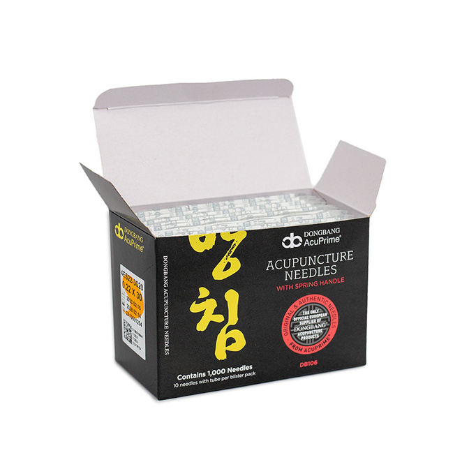 Akupunkturní jehly DONG BANG s ocelovým držátkem a zaváděcí trubičkou 1000 ks.