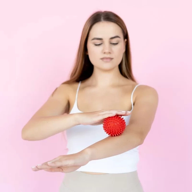 Senzorické míčky Line Sport pro masáž a akupresuru – sada 4 ks.
