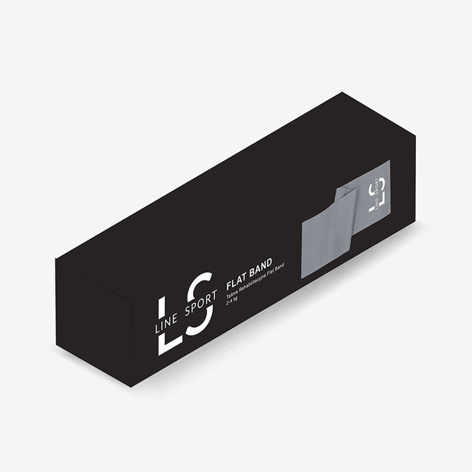 Flat Band Line Sport rehabilitační páska - šedá - velmi lehká odolnost, 2m
