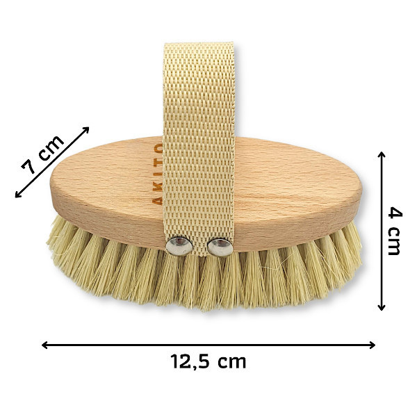 Kartáč na suché kartáčování těla Akito, bukové dřevo a agávové vlákno