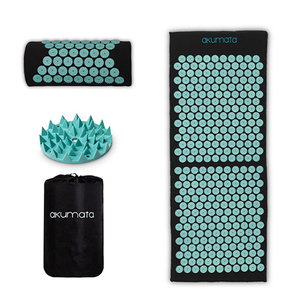 Akupresurní podložka s polštářem Akumata, černo-mátová