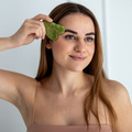 Kámen Gua Sha | Nefritová masážní deska Acus Med - srdce - zelená