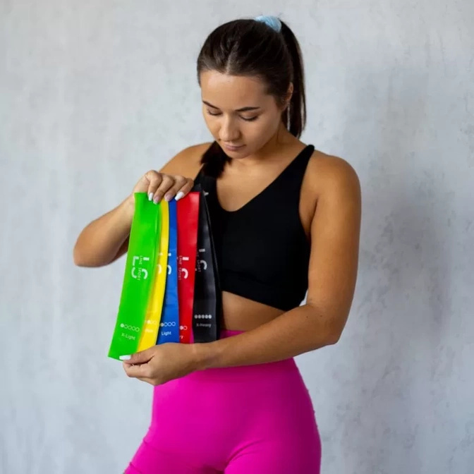 Sada 5 posilovacích pásů Mini Power Band Line Sport pro cvičení