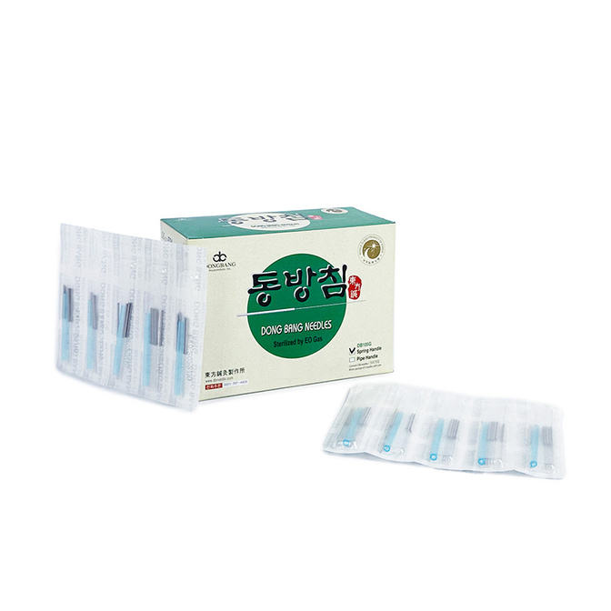 Akupunkturní jehly DONG BANG s ocelovým držátkem a zaváděcí trubičkou 500 ks.